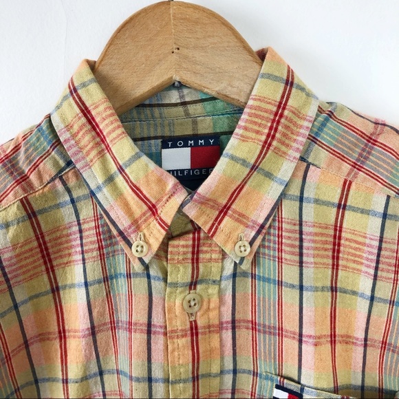 Tommy Hilfiger Yellow, Red Plaid Button Down Shirt - Picture 3 of 5